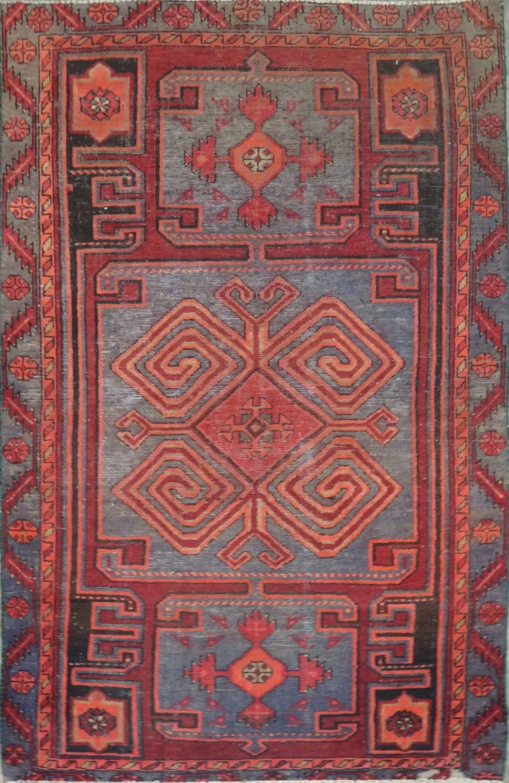 One Of The Kind Hand-Knotted Persian Wool Rug _ Luxurious Vintage Design, 6'1" x 4'0", Artisan Crafted